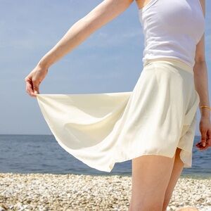 Made in Japan ballet midi wrap skirt ivory